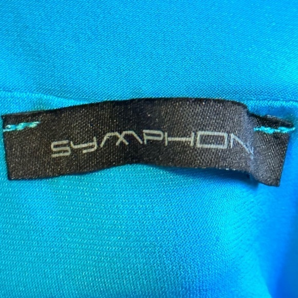 NWT Symphony Blue XS/S Dress Long BodyCon Side Cut Out Stretch Jersey Knit - Picture 10 of 11